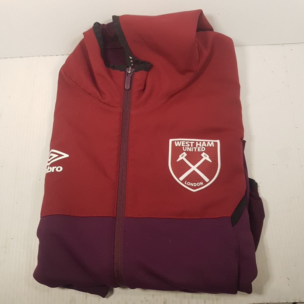 West Ham United Windbreaker Medium Unbro Red Maroon Full zip Polyester