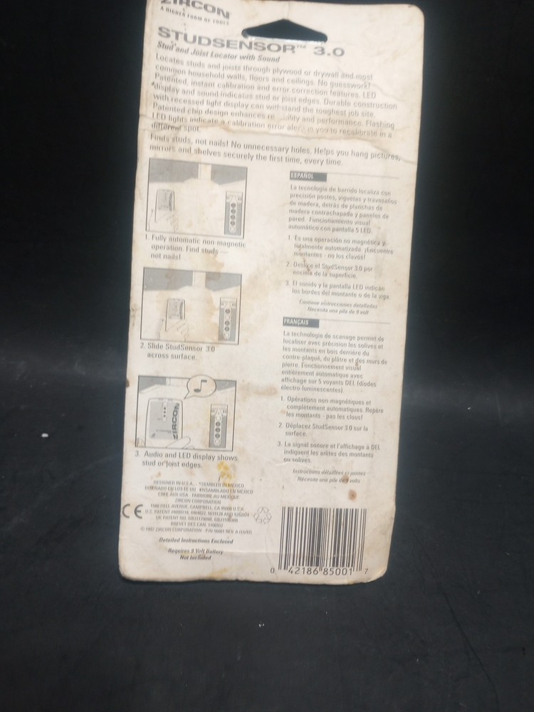 Zircon StudSensor 3.0 Stud & Joist Finder With Sound Sensor Tool For Walls