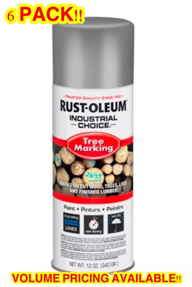 Rust-Oleum (6 PACK) 12oz Silver Wet/Dry Tree Marking Spray Paint