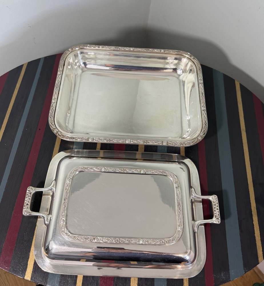 Vintage W. GREENWOOD & SONS Silver Plate Rectangular Entree Serving Dish