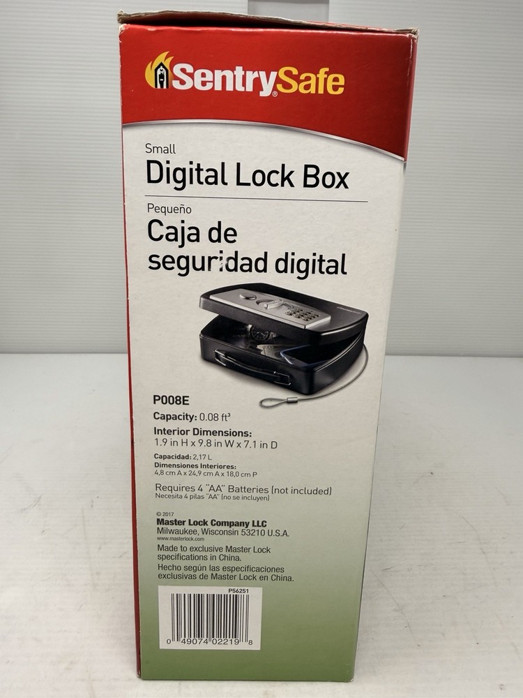 SentrySafe P00BE Digital Lock Box New in Box