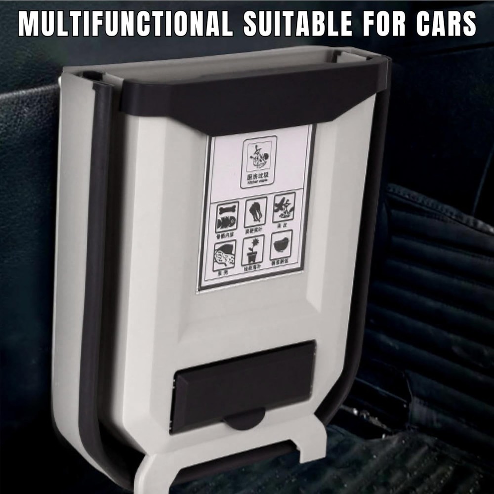 | Foldable Trash Can, Wall-Mounted Kitchen Trash Can, Hanging Trash Can for Kitc