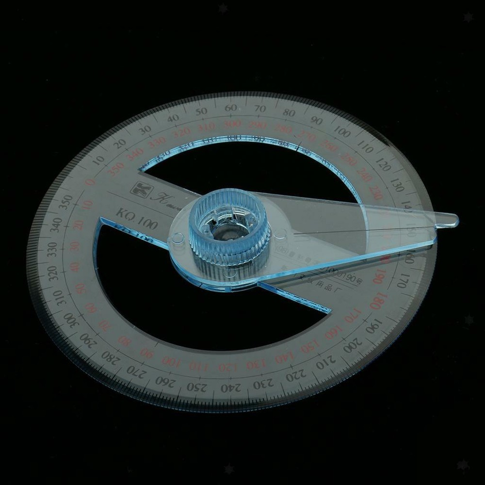 New 10cm 360 Degree Pointer Ruler Protractor School Supply