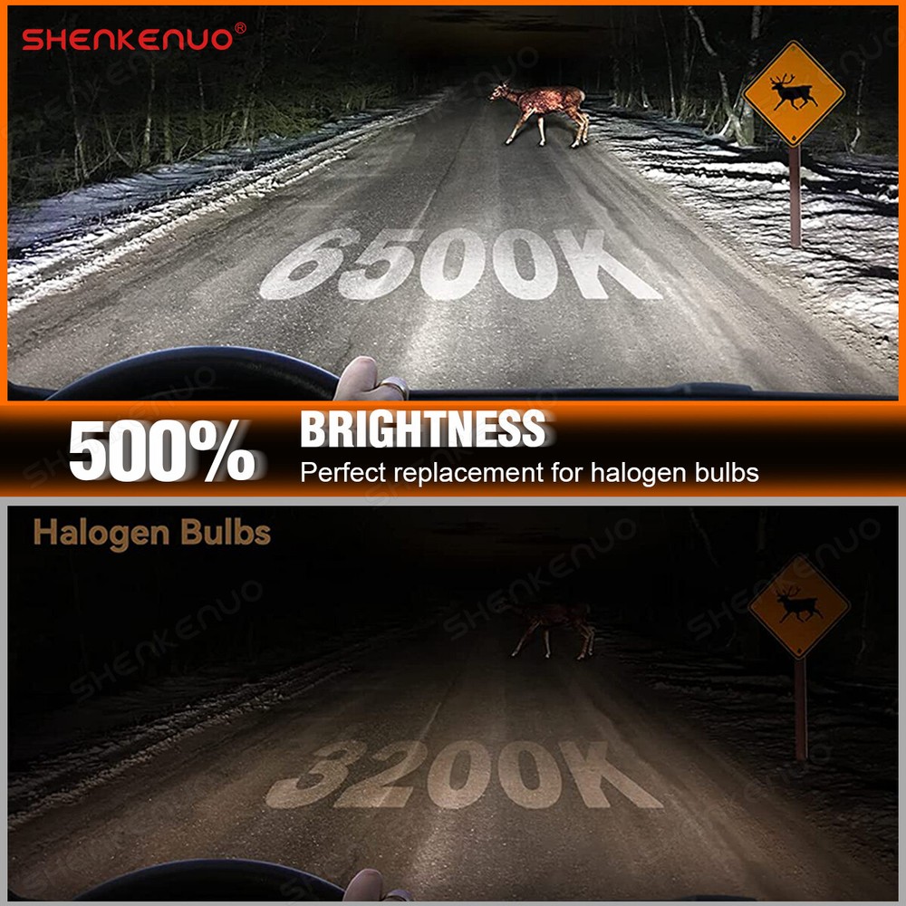 9005 H11 LED Headlight KIT Combo Bulbs 10000K High&Low Beam Super Bright White