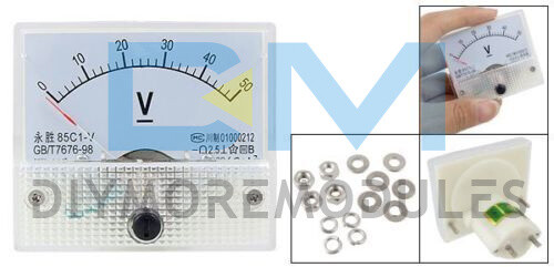 DC 0-50V 85C1 Analog Panel Meter Voltage Volt Meter Voltmeter White 50V Measure