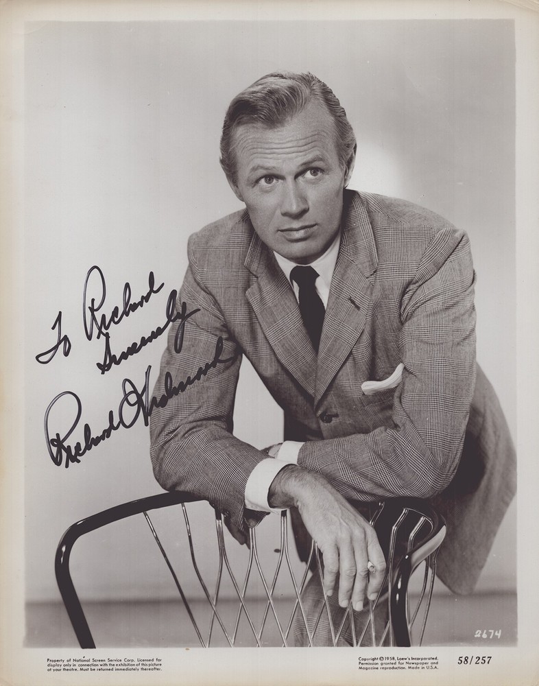 RICHARD WIDMARK - AUTOGRAPHED INSCRIBED PHOTOGRAPH