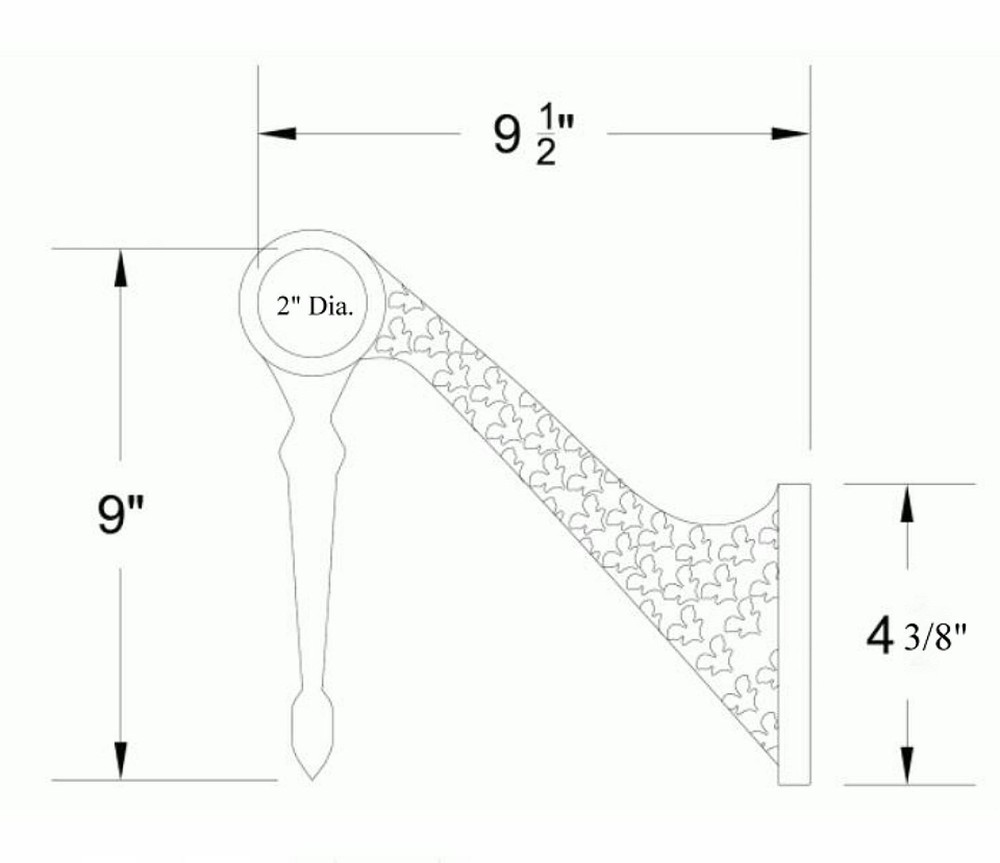 Swing Arm Cast Solid Brass Bar Foot Rail 2 inches