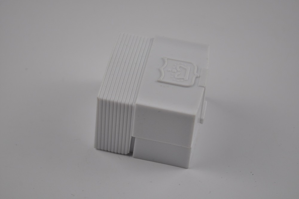 Vintage Presentation Ring Box White Plastic Hinged