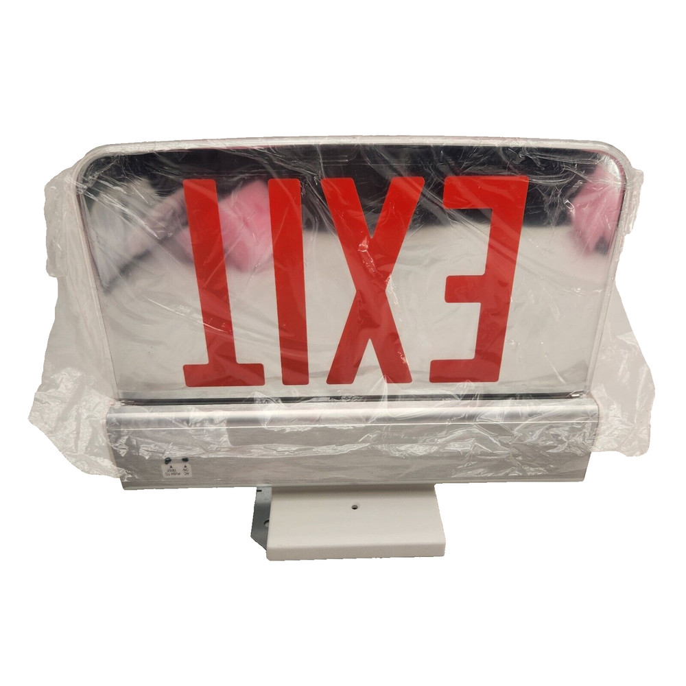 Dual Lite LESWSRXNEM LES Series Surface Mount AC Only Edge-Lit LED Exit Sign