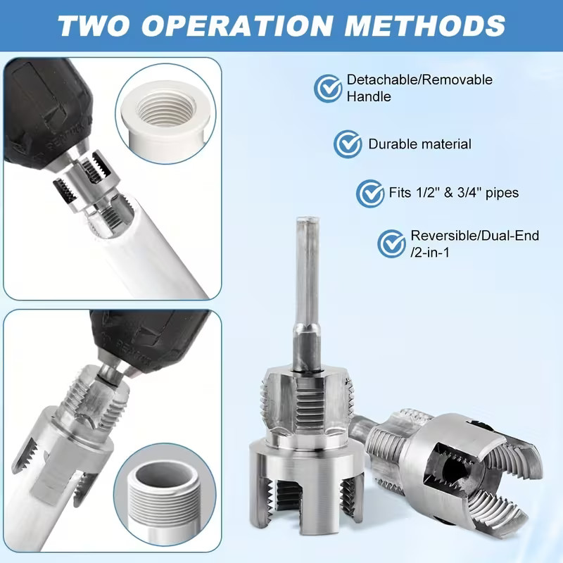 1/2'' & 3/4'' Integrated Internal & External Pipe Threading Tool for PPR PVC MPP