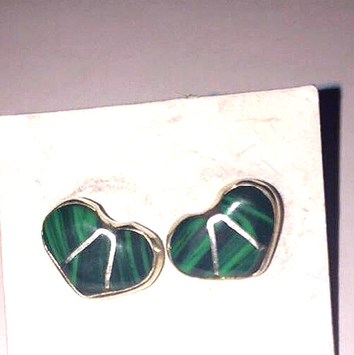 Malachite And Sterling Silver Earrings