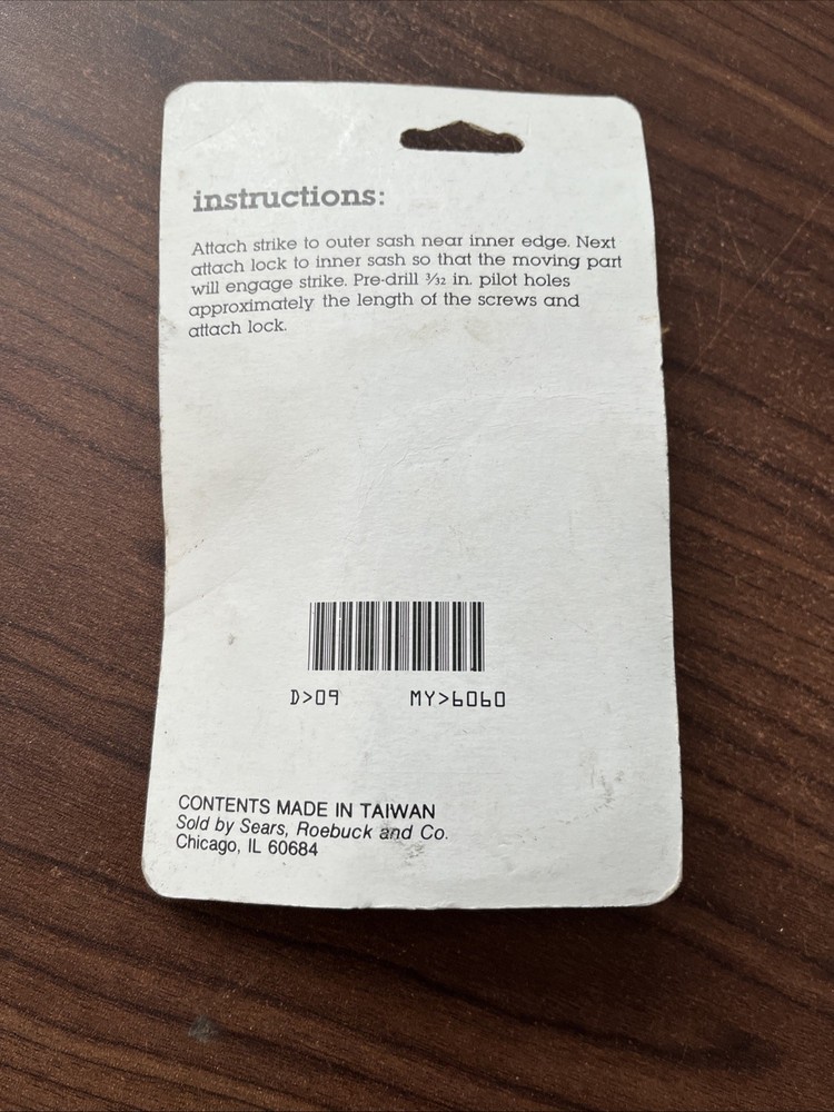 Sears vintage 6060 Solid Brass Window Lock New