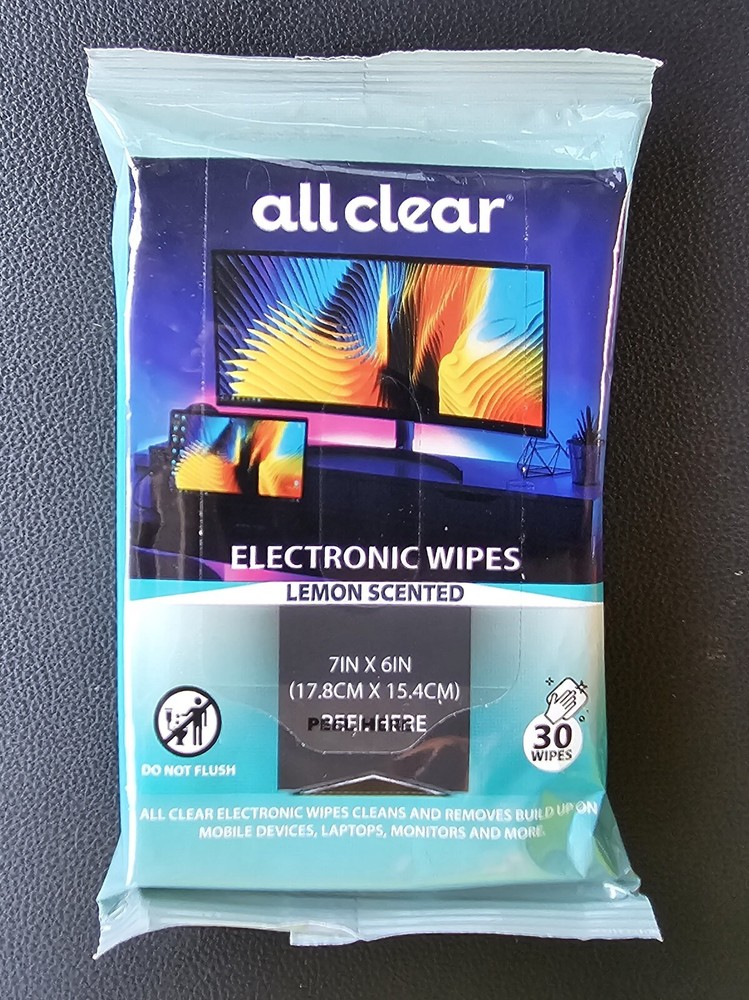 All Clear Electronic Wipes Lemon Scented Sealed