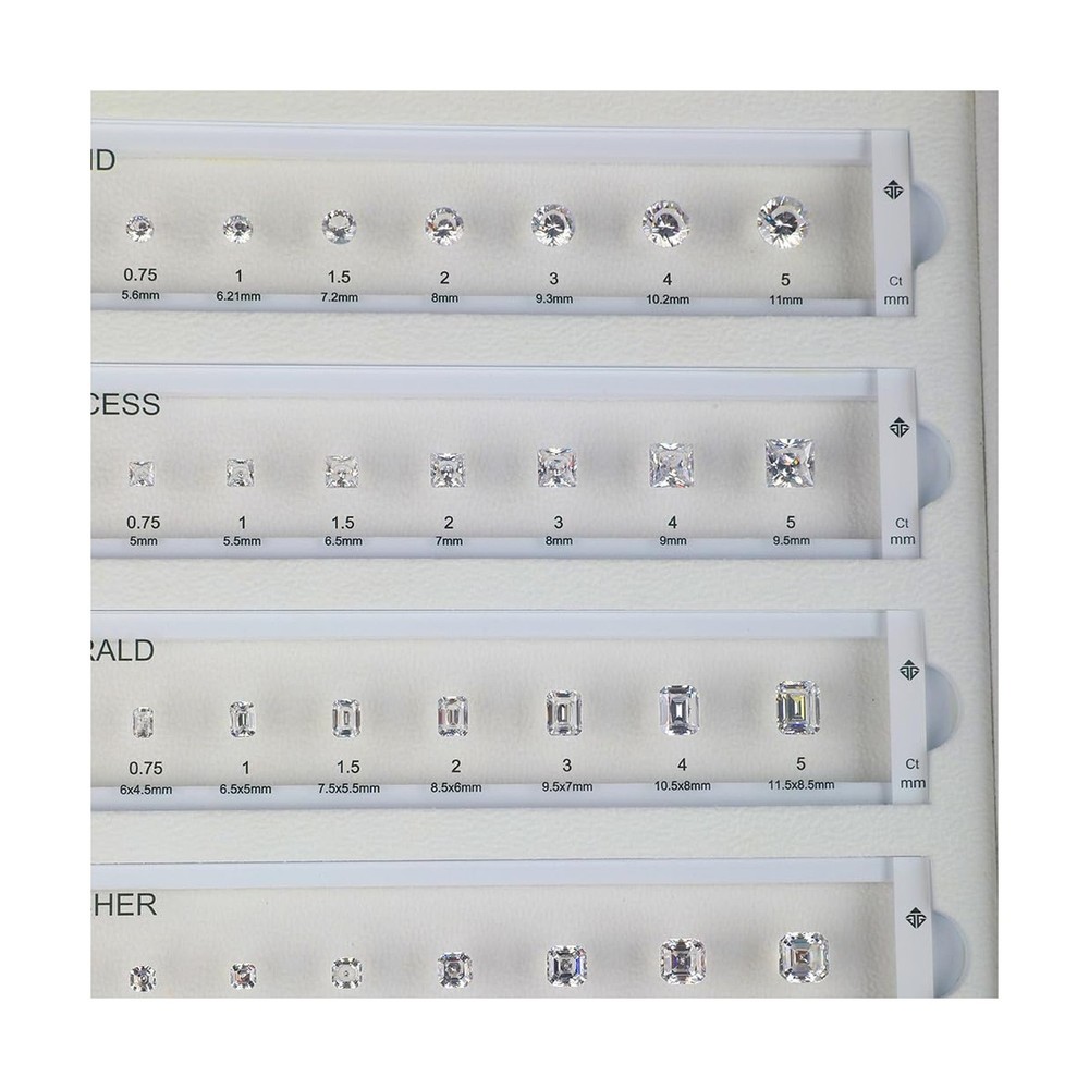 gemtrue Diamond Selector Kit - Visual Diamond Size and Shape Kit 5A Standard ...