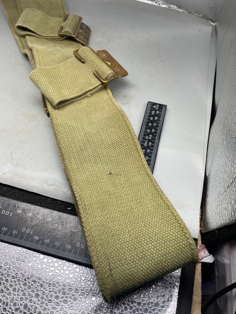 Original WW1 British Army 1908 Pattern Webbing Belt - Approx Size 42" Waist