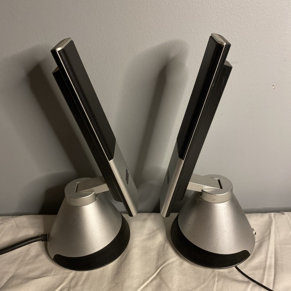 Altec Lansing - Desktop Speaker Set Silver Black Wired Computer Speakers VS4221
