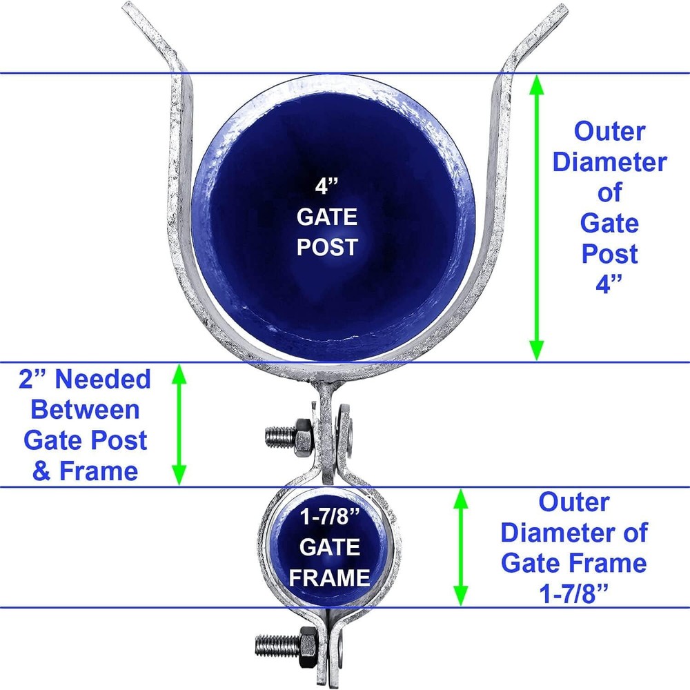 1-7/8" x 4" Galvanized Gate Fork Latch with Padlock Hole for Enhanced Security