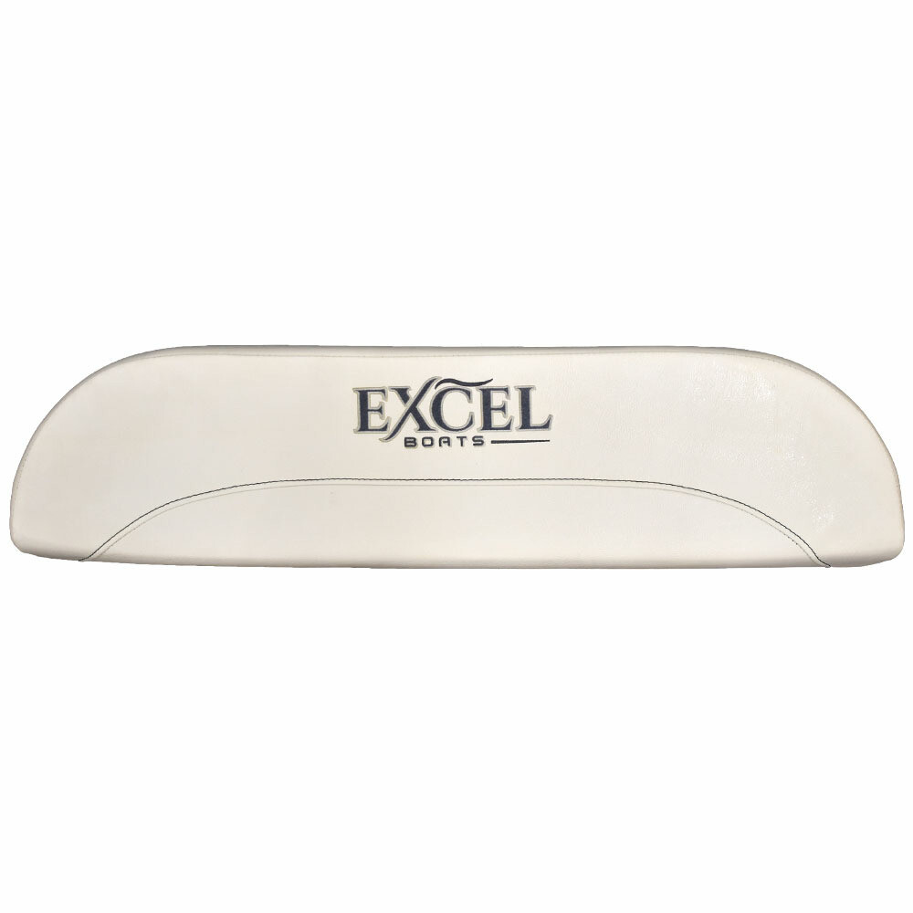 Excel Boat Leaning Post Backrest Cushion | White W/ Gray Logo