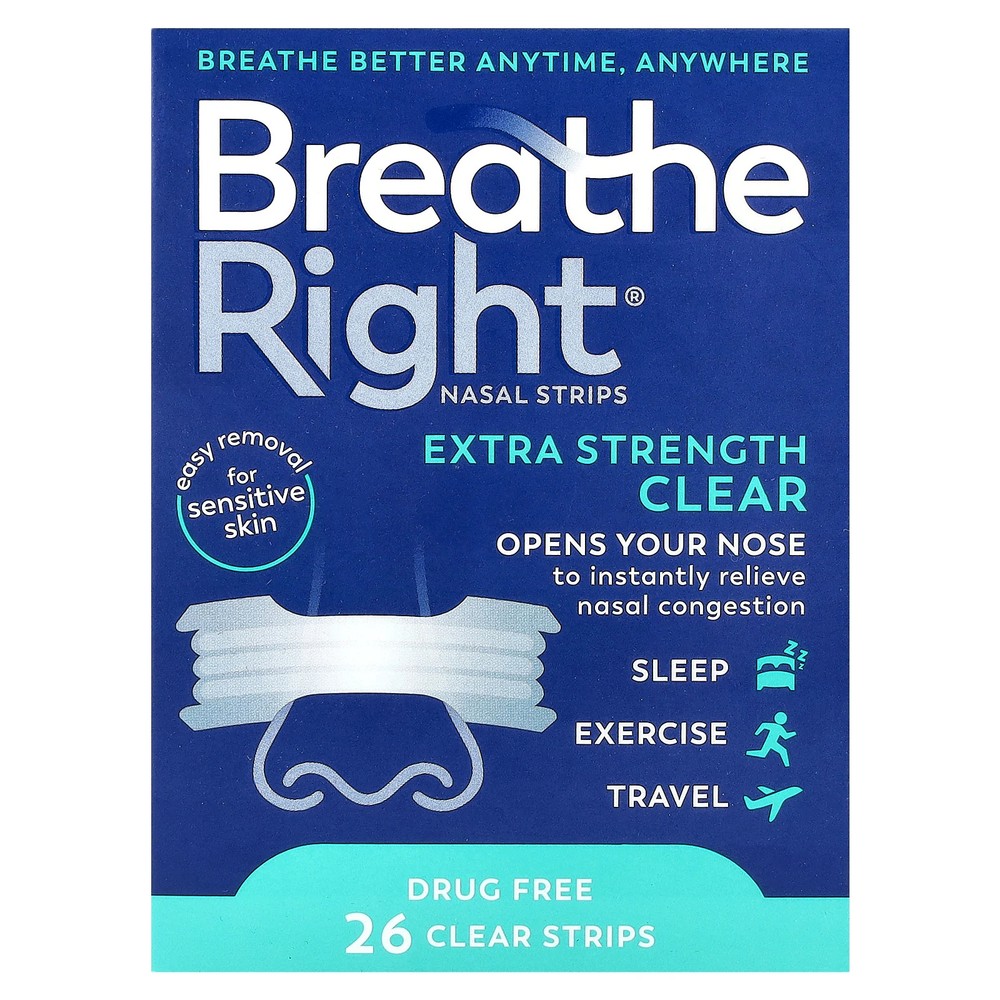 Nasal Strips, Clear, For Sensitive Skin, 26 Clear Strips