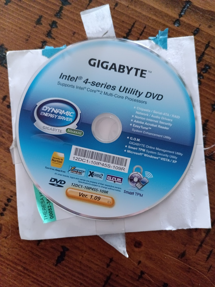 Gigabyte Intel 4 series Drivers and Utilities Software DVD