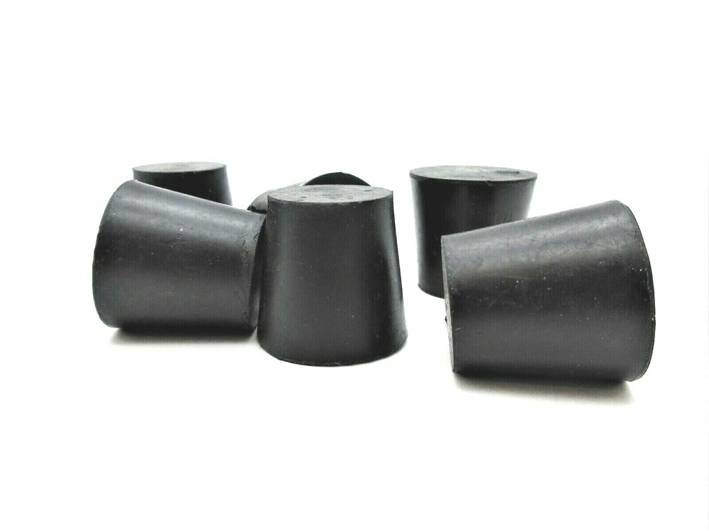 3/4" id Solid Black Rubber Stoppers 3/4" Tapered Plug Various Package Sizes