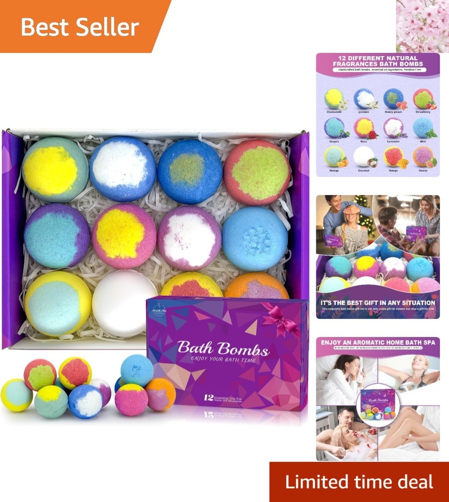 Luxurious 12-Pack Handmade Bath Bomb Gift Set for Relaxation & Aromatherapy
