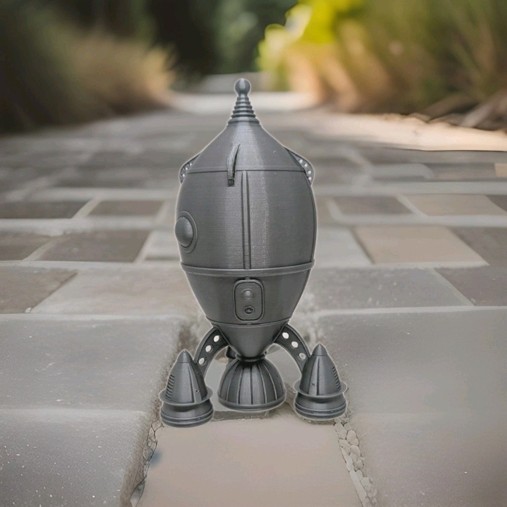 Vintage Sci-Fi 6" Retro Rocket Statue,  Model, HO Scale, Decor