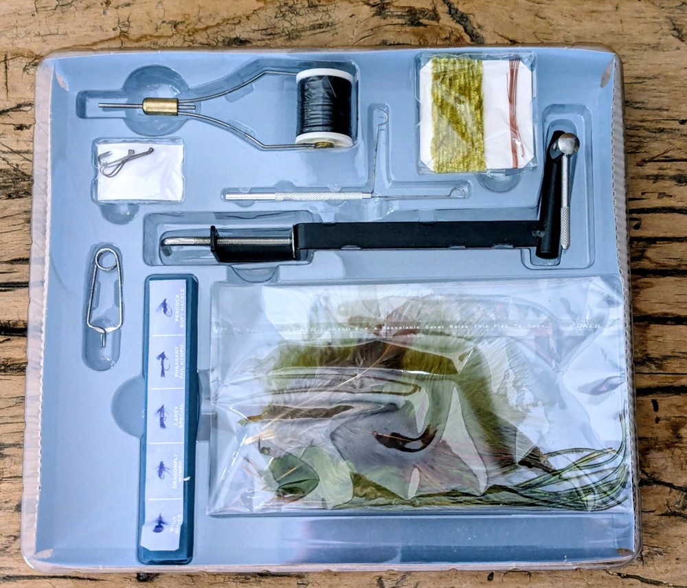 The Complete Fly-Tying Kit: Book, Vise, Tools, Materials, Instructions NOS