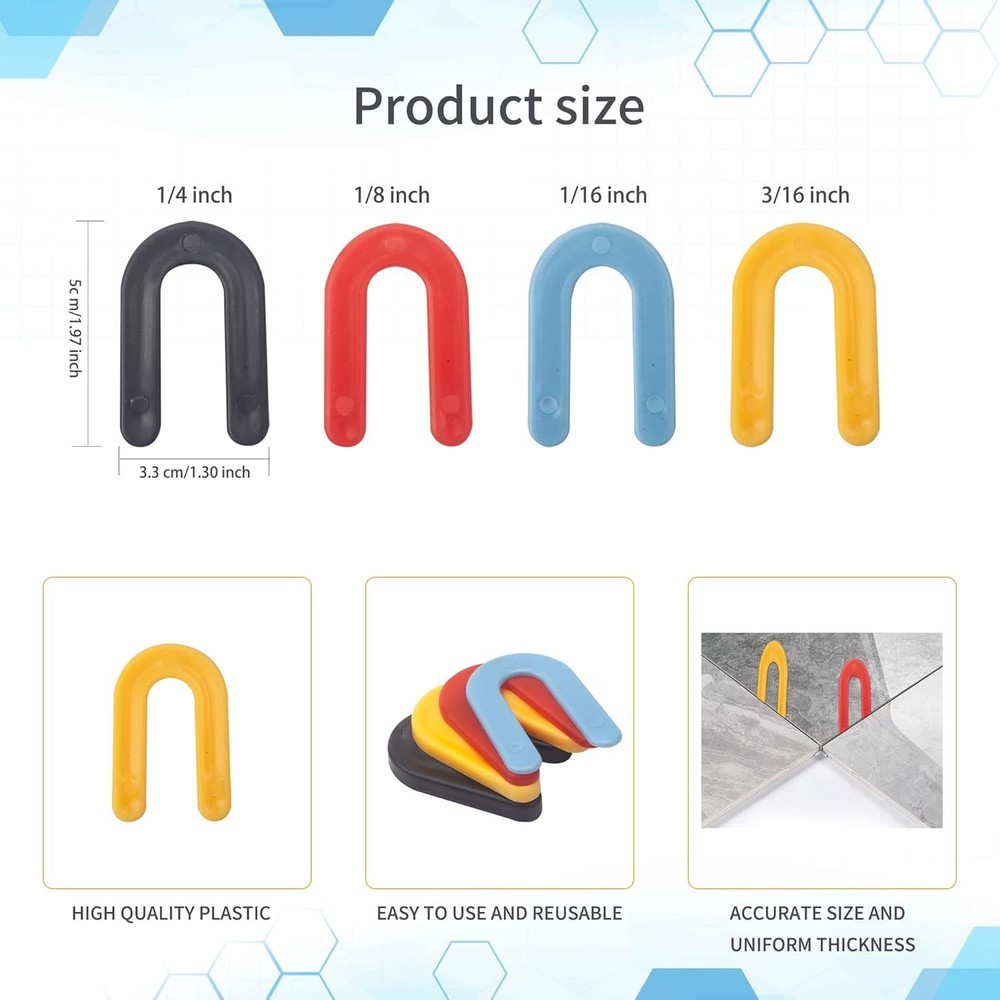 Tile Leveling Plastic Shims, U Shape Design, 400 Count Pack