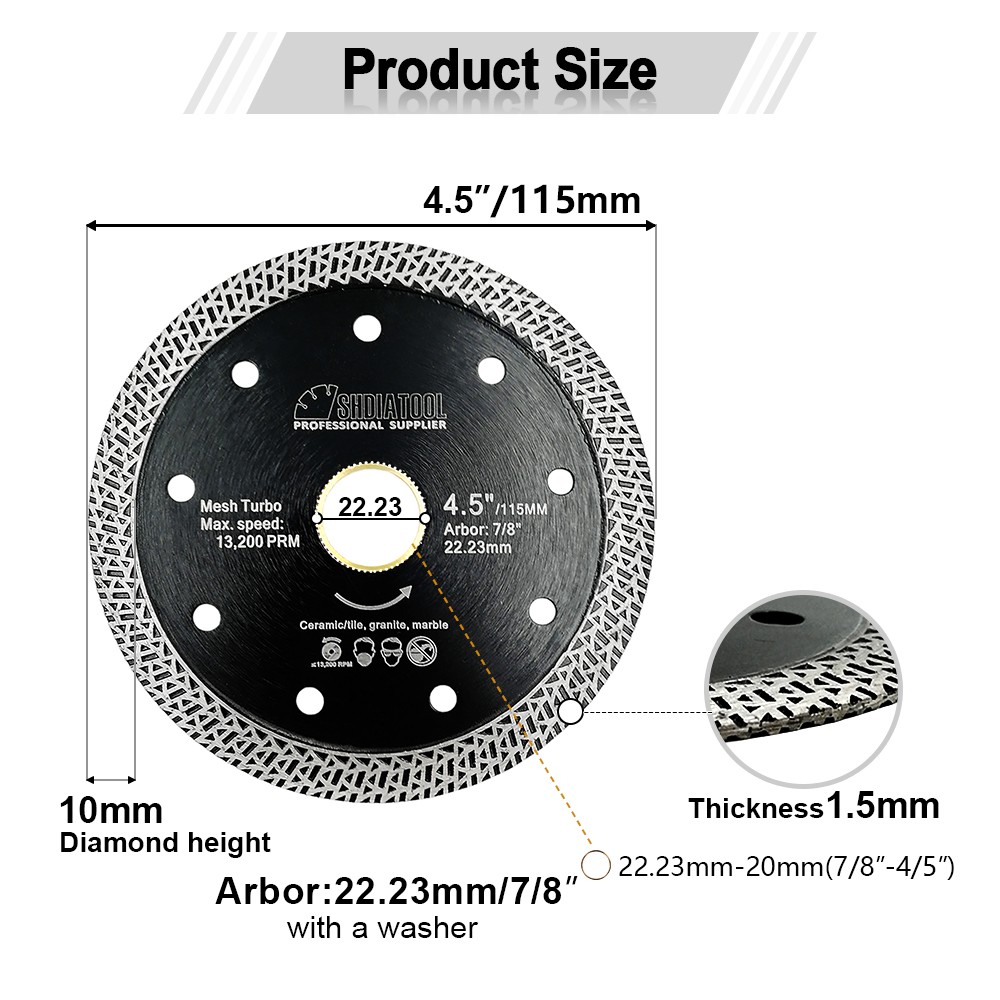 Diamond Angle Grinder Saw Blade Porcelian Tile Marble Cutting Discs Grinder 1pc