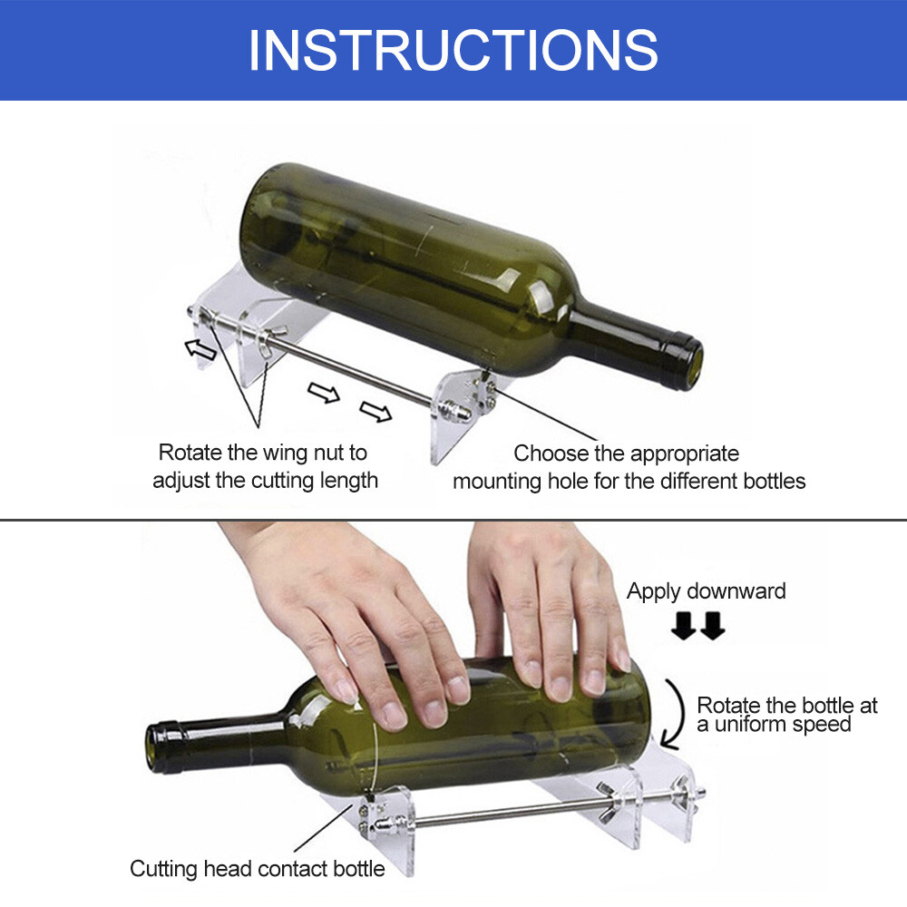 Adjustable DIY Glass Bottle Cutter Machine Recycle Wine Bottle Separate Tool Kit