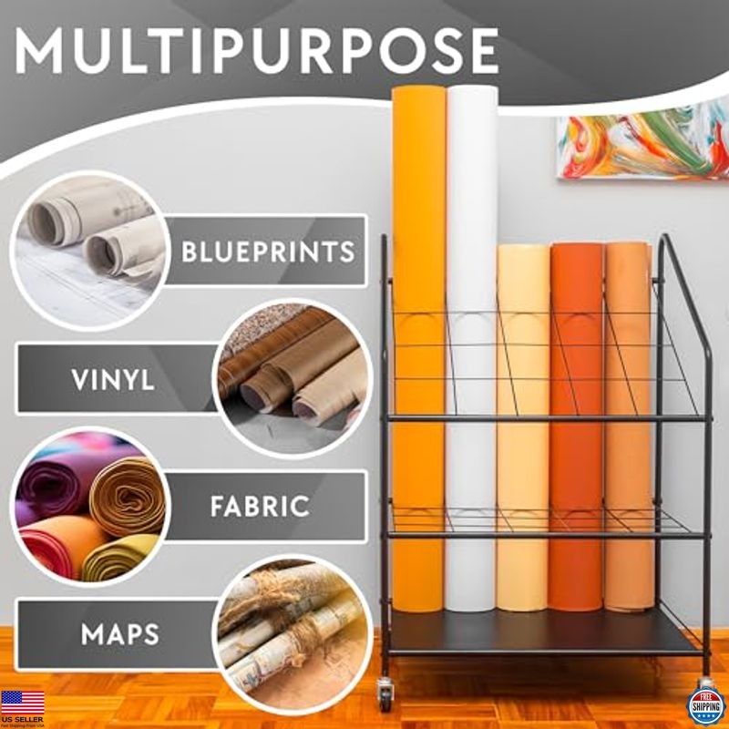 Blueprint Storage Organizer - 20-Compartment Rack for Posters, Maps & Papers
