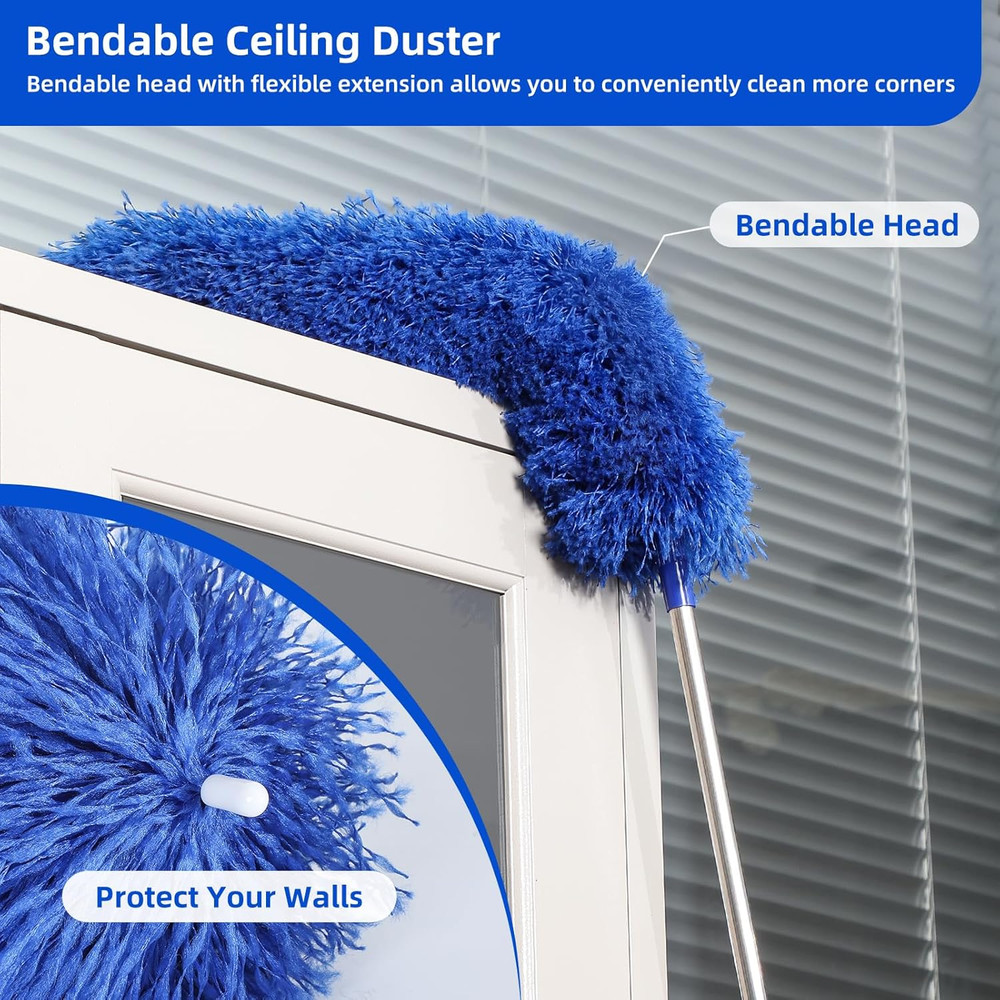 Microfiber Duster for High Ceiling Fan Blades, Cobweb with Extension Pole Adjust