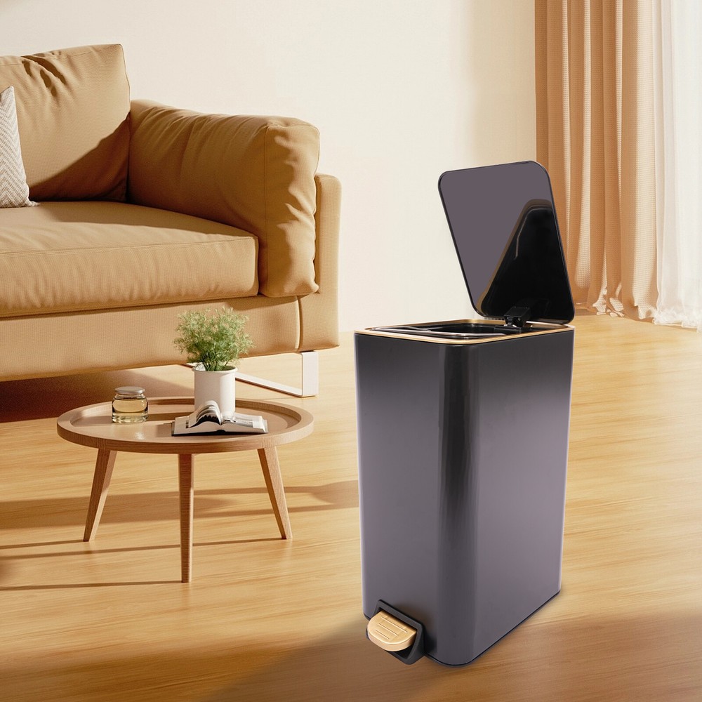 Bathroom Trash Can, Trash Can with Lid, Step Trash Bin