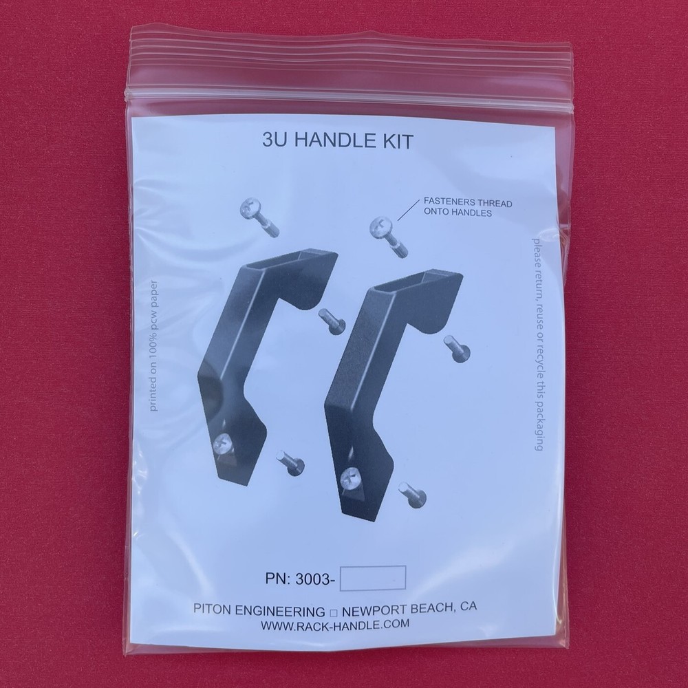 3U Rack Handle Kit, .375" Panel. Use on any 19" rackmount equipment.