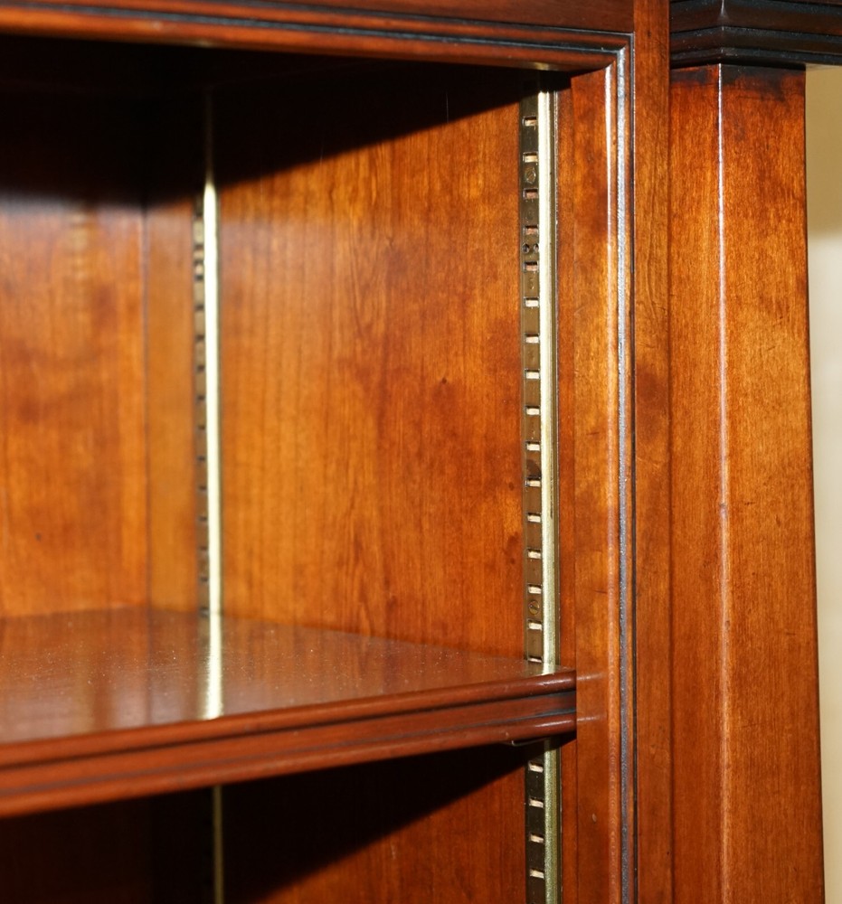 REH KENNEDY HARRODS LONDON SOLID MAHOGANY OPEN PILLARED DWARF LIBRARY BOOKCASE
