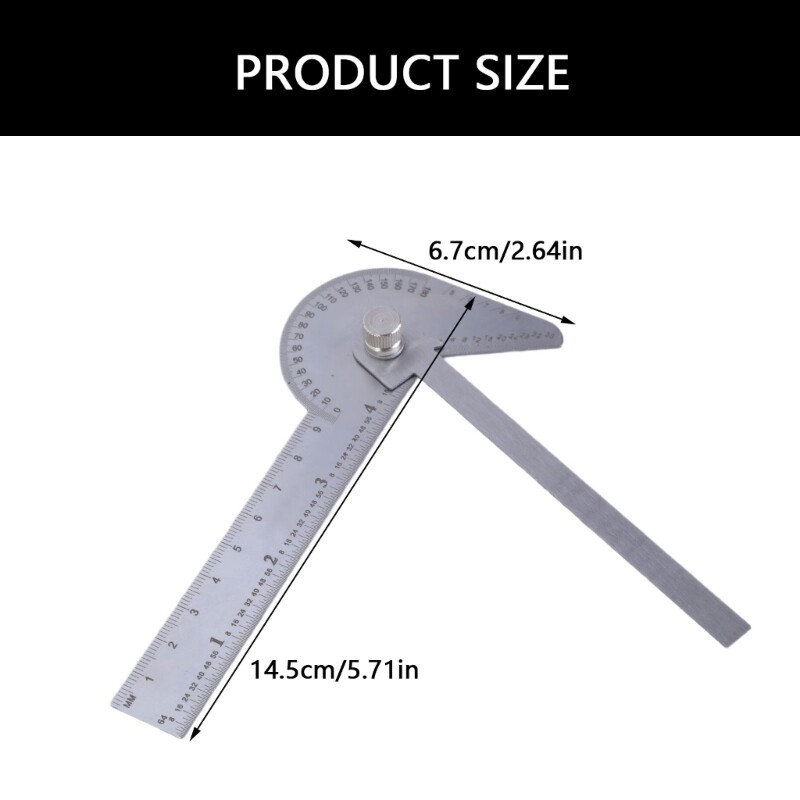 Multifunction 9cm Protractor with Double Unit Scale Measuring Tool for DIY