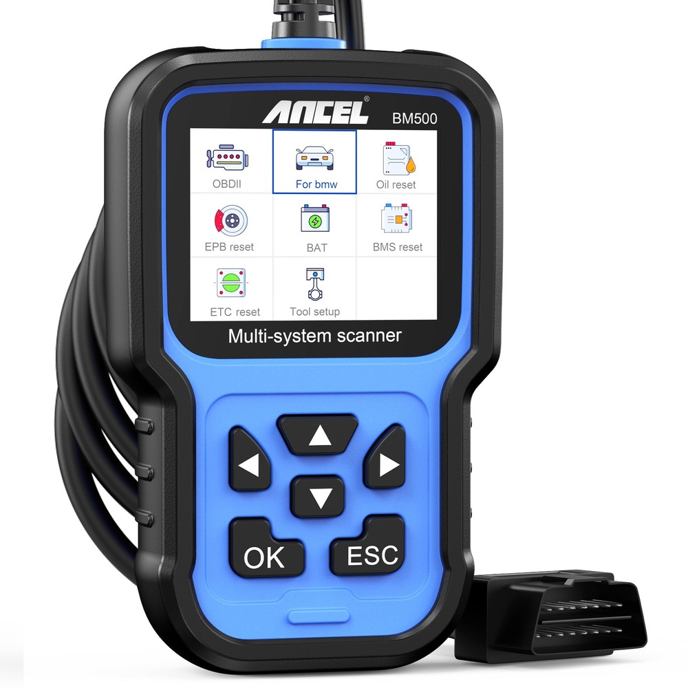 ANCEL BM500 OBD2 Scanner BMW MINI Battery Code Reader EPB SAS SRS TPMS Oil Reset