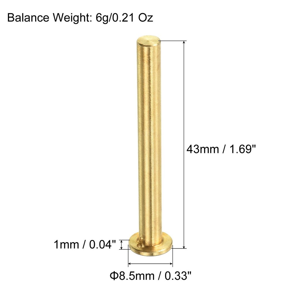 6g Golf Brass Tip Weights, 43x8.5mm Plug Insert Suitable, Copper