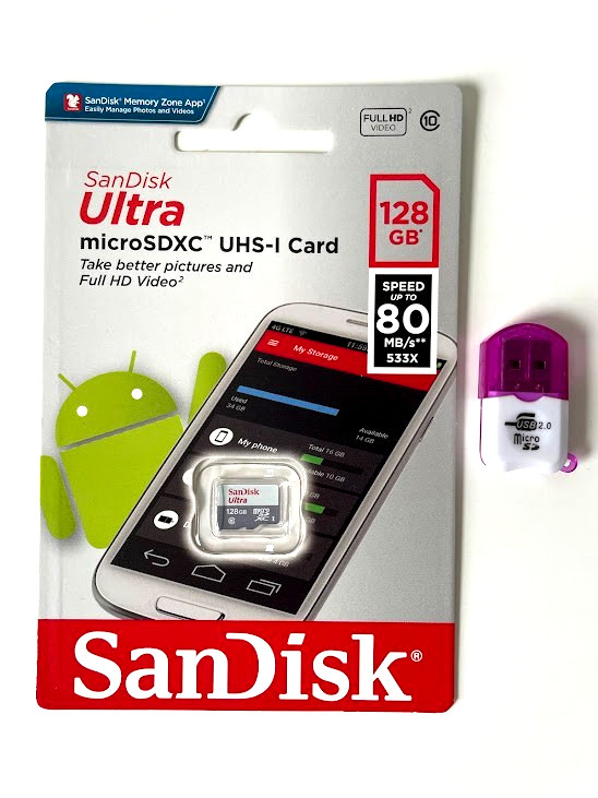 Sandisk Micro SDXC Ultra MicroSD TF Flash Memory Card 128GB with Card Reader