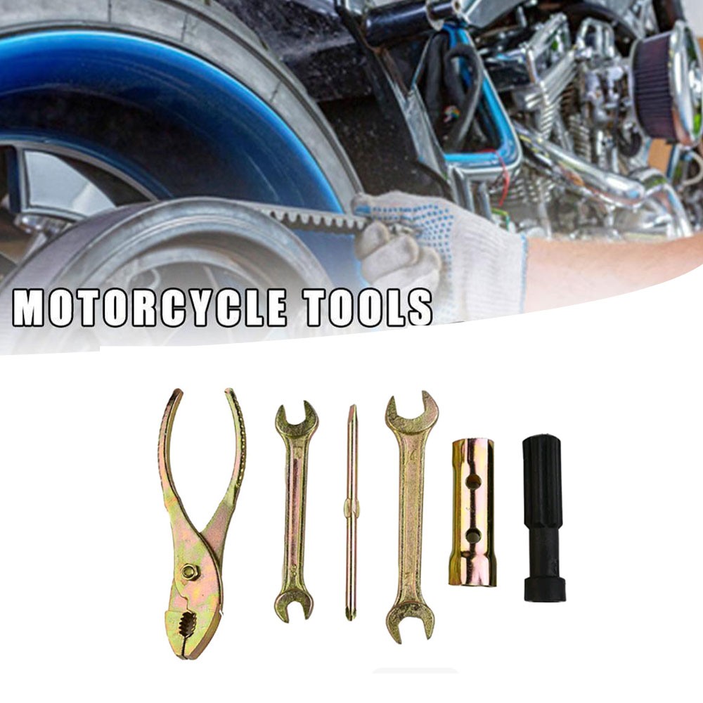 5PCS Motorcycle Repair Tools Wrench Spark Plug Socket Spanner Screwdriver Pliers