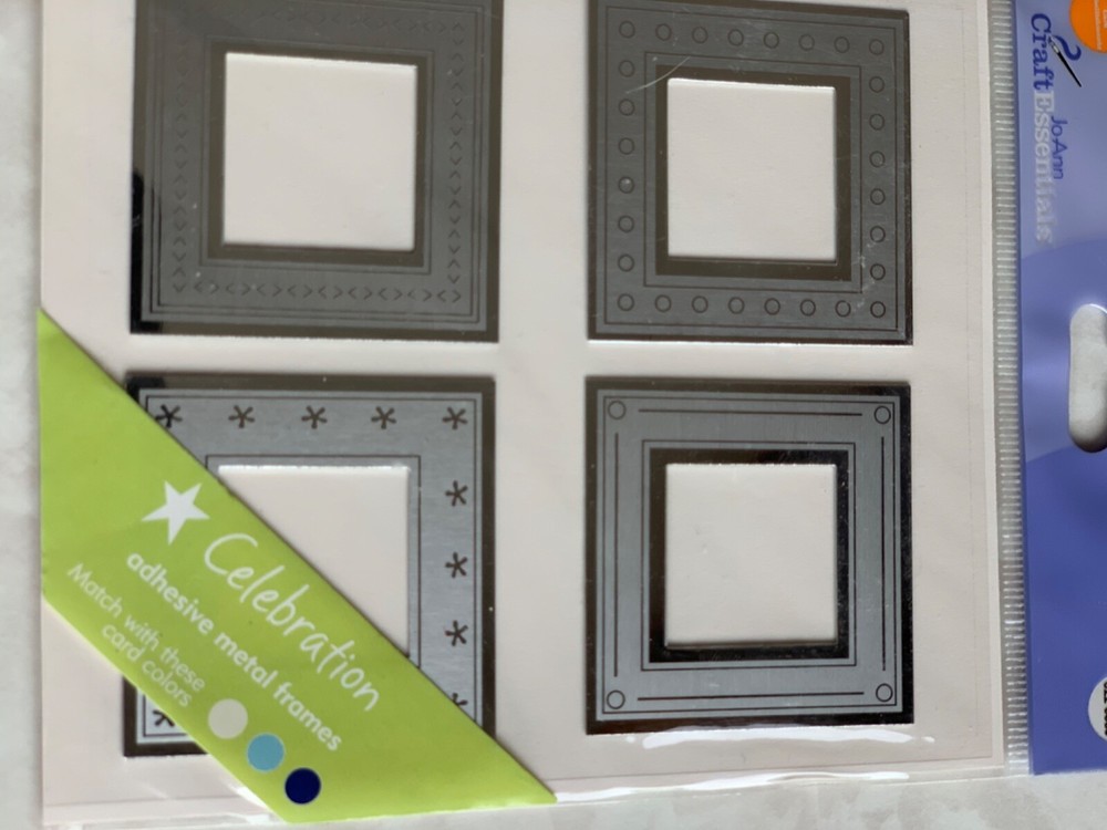 JOANN CRAFT ESSENTIALS METAL FRAMES SQUARE METAL FRAMES 4PCS DESIGN FRAMES
