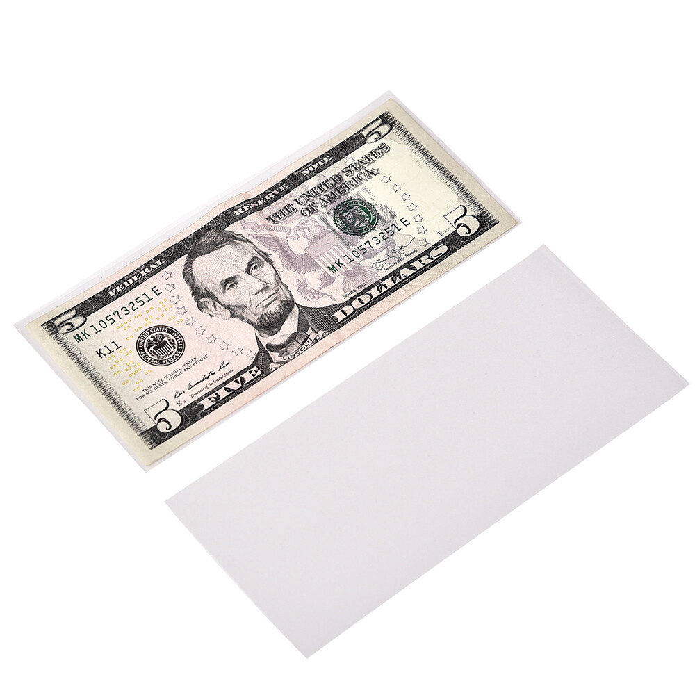 100PC Soft Banknotes Currency Protective Sleeve For Currency Ultra Thin Holder