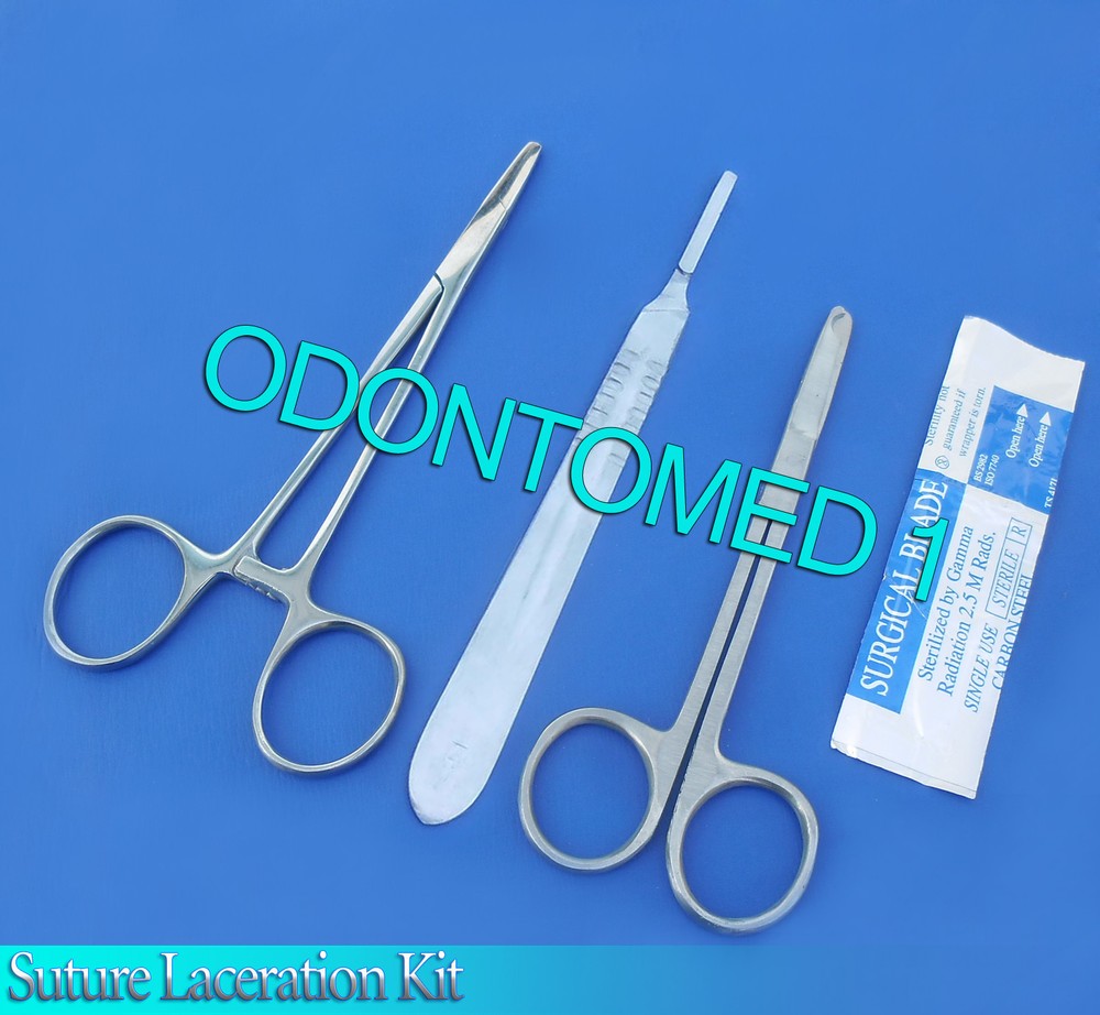 3 PCS Suture Kit Webster Needle Holder+Scalpel Handle+Blade #21