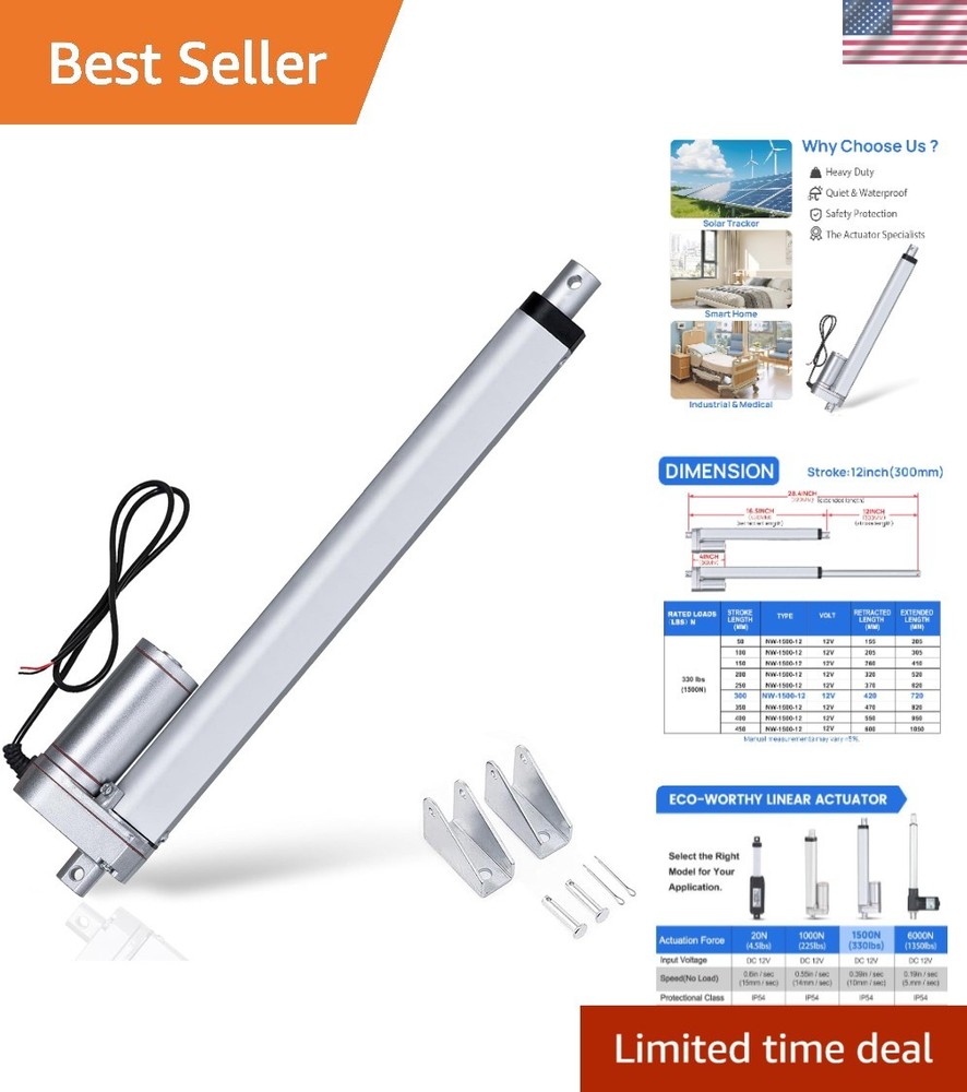Heavy Duty 330lbs Linear Actuator 12V 18" Replacement