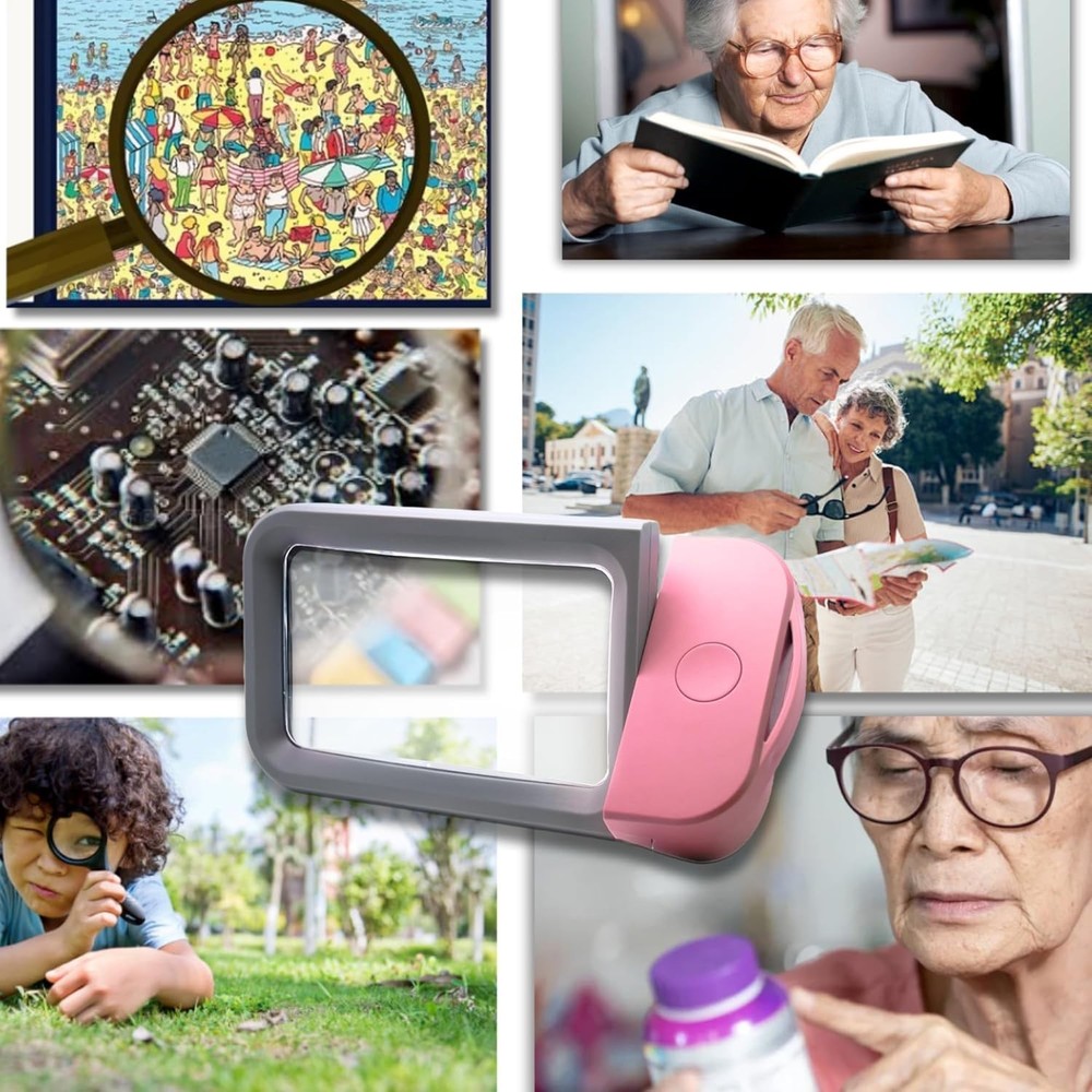Magnifying Glass with Light | 3X Large Rectangular Reading Magnifier with 10 ...