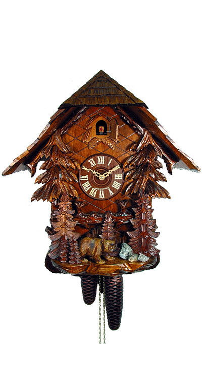 Cuckoo Clock Black Forest House, Trees, Bear 2.0215.01.C NEW