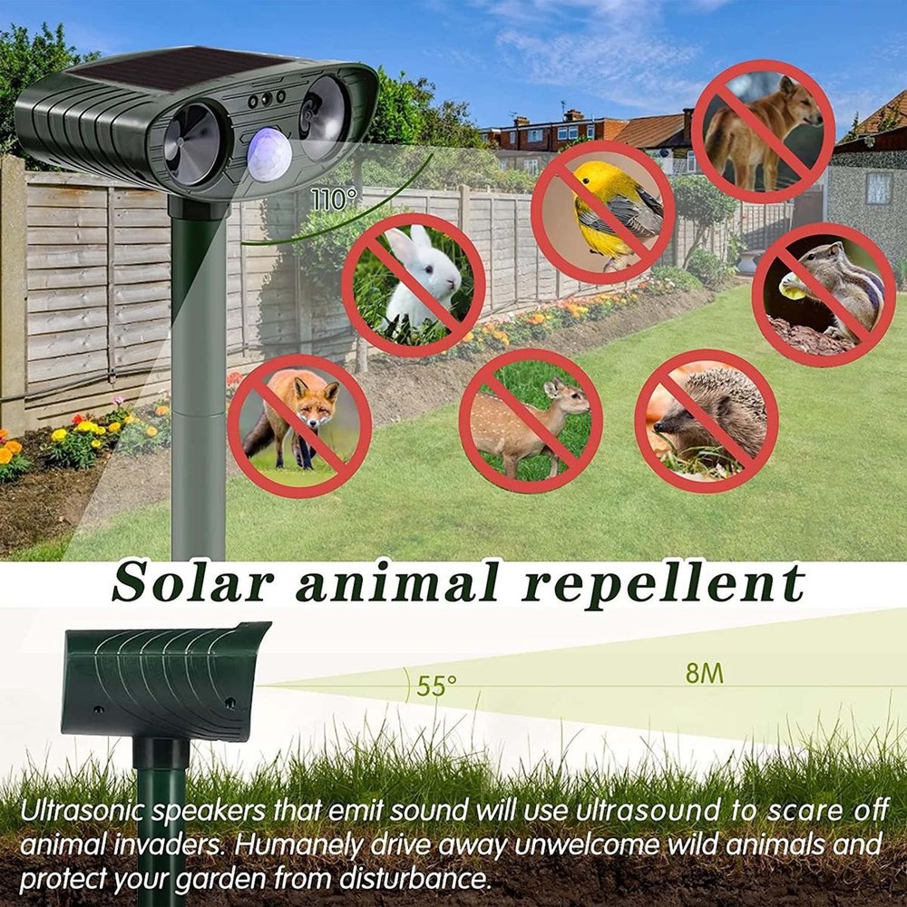 Ultrasonic Animal Repellent Solar Motion Sensor