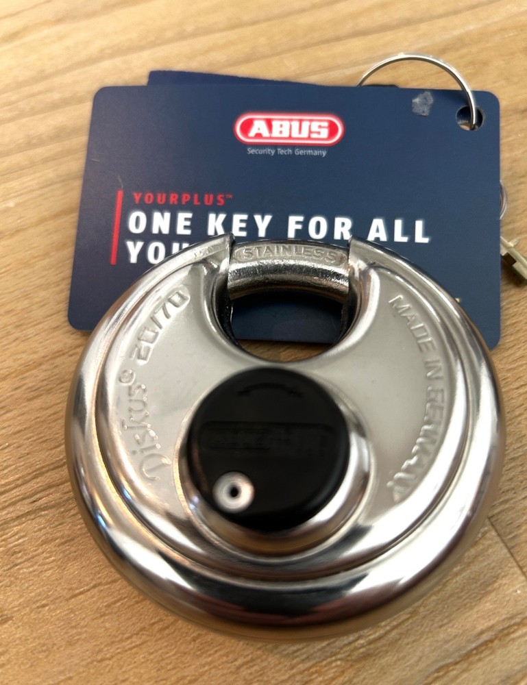 ABUS 20/70 Diskus Round padlock with Plus Cylinder - KEYED Different