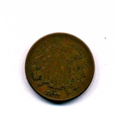 1871 Two Cent Piece 2c copper coin -GOOD